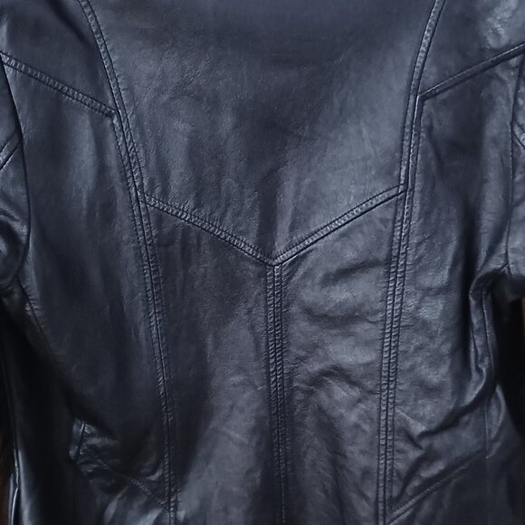 Womens Black Leather Jacket Size M Wilsons Maxima - Picture 6 of 10